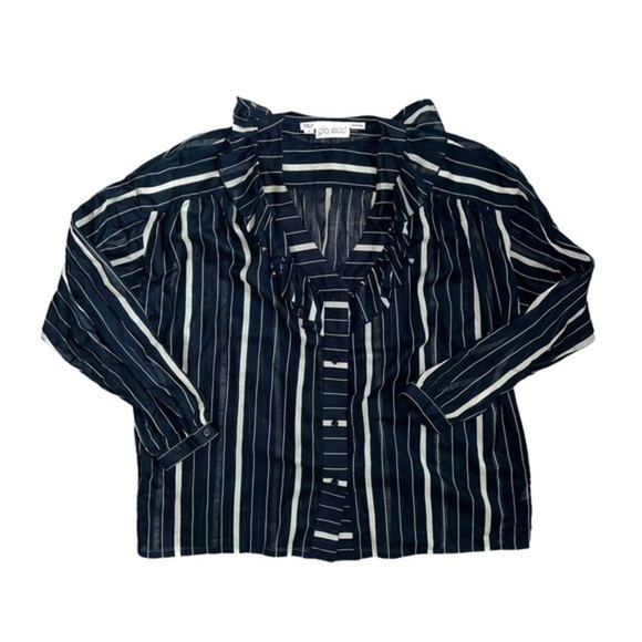 Vintage Pia Rucci Cotton Ruffle Blouse - Picture 1 of 6
